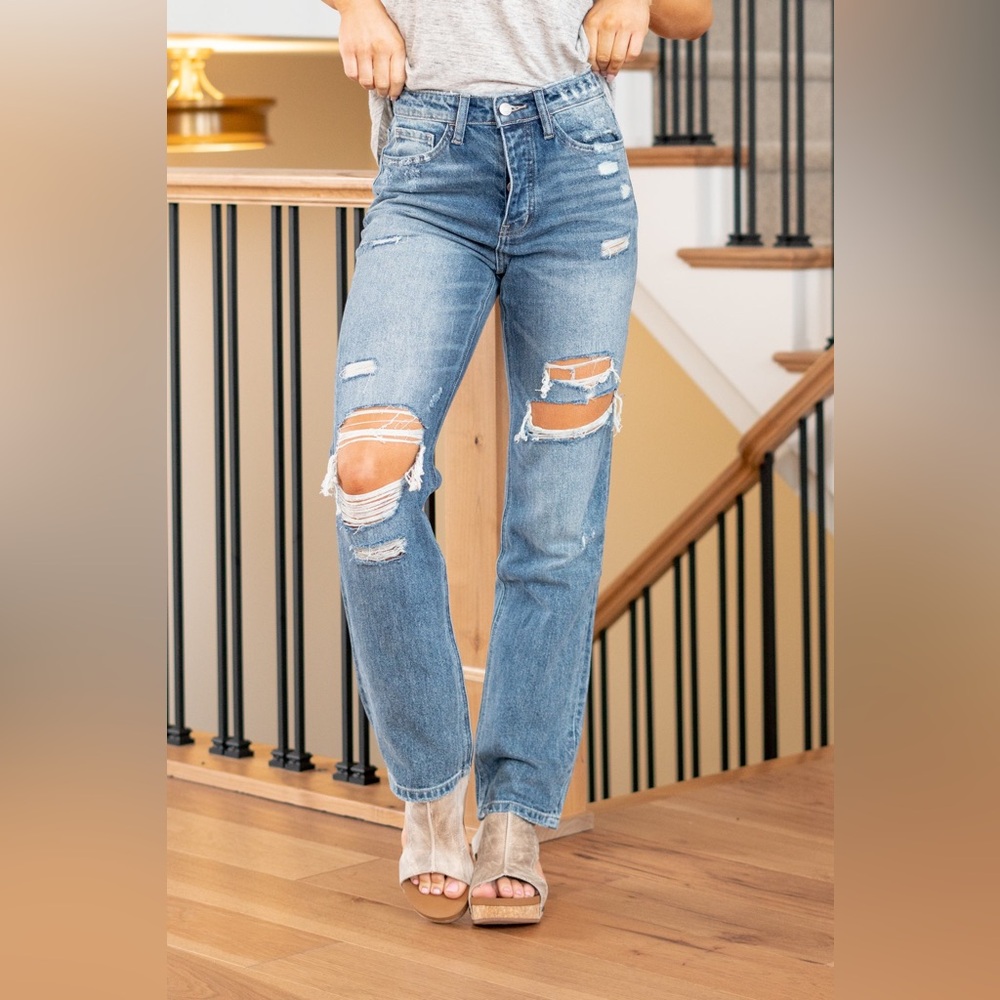 Flying Monkey high rise Mase distressed mom jeans